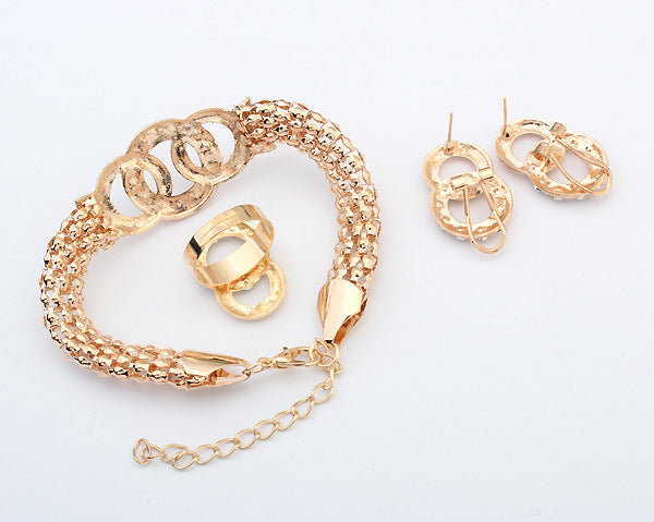 Vintage Rhinestone Chain Jewelry Set - Exquisite European/American Style