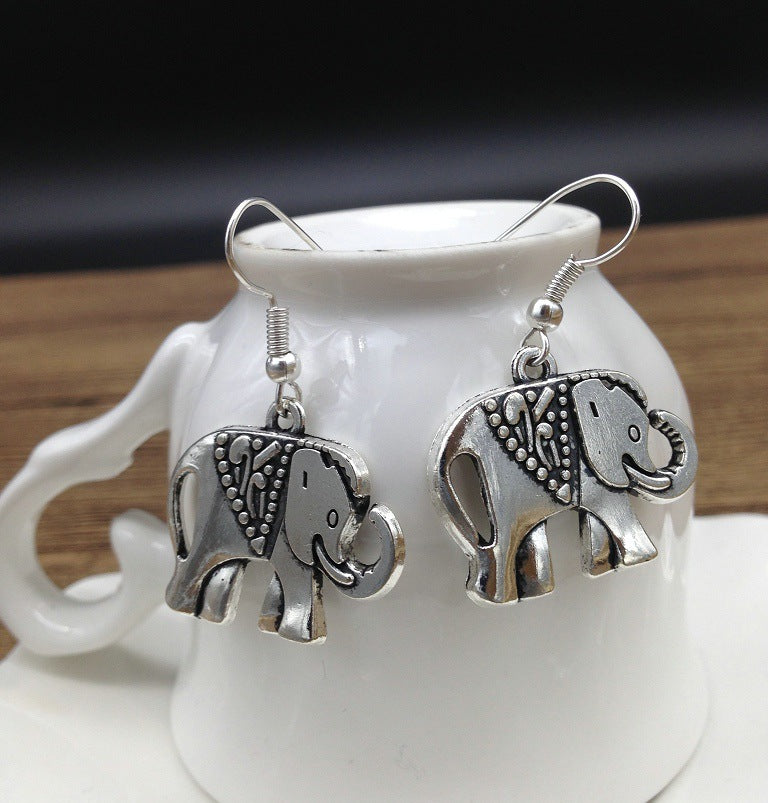 Vintage Tibetan Silver Elephant Drop Earrings - Wholesale Bundle on Top Online Platforms