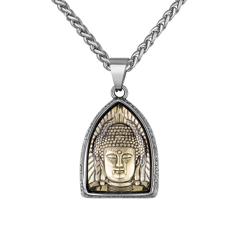 Steel Necklace – Vintage Eight Patron Saints Natal Amulet Zodiac Pendant For Boys