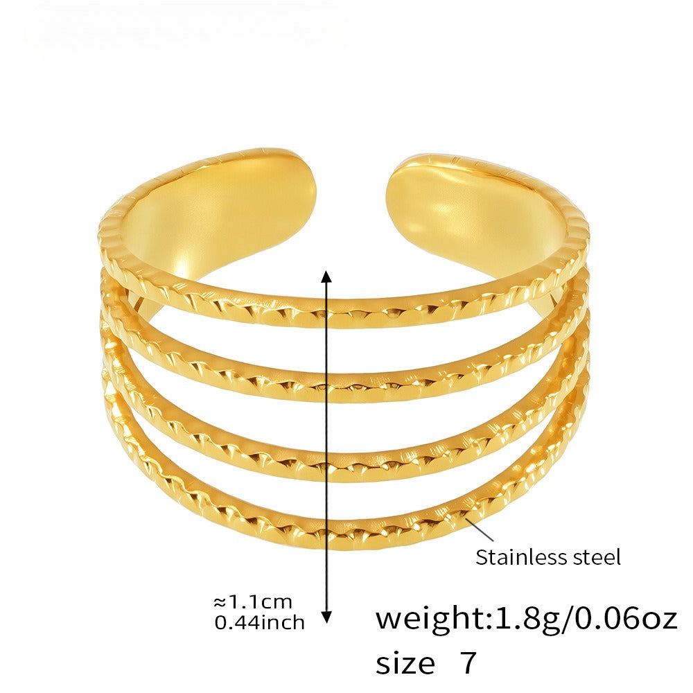 Planderful Geometric Stylish Ring 18K Gold Plated For Women