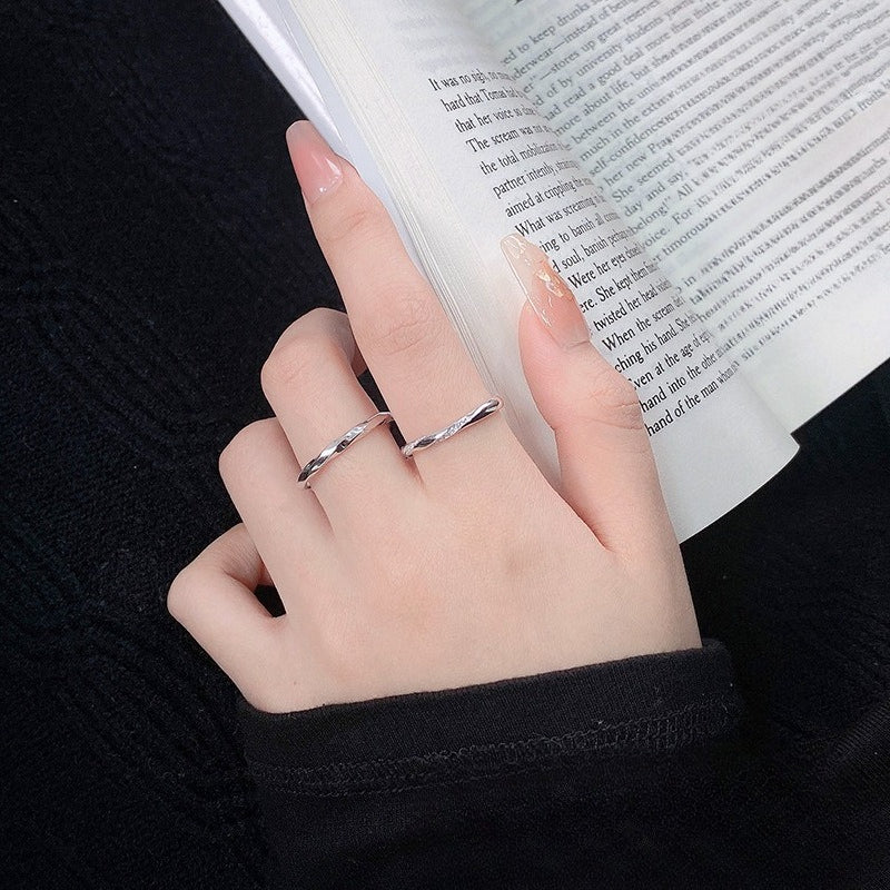 Sterling Silver Möbius Couple Ring — Adjustable
