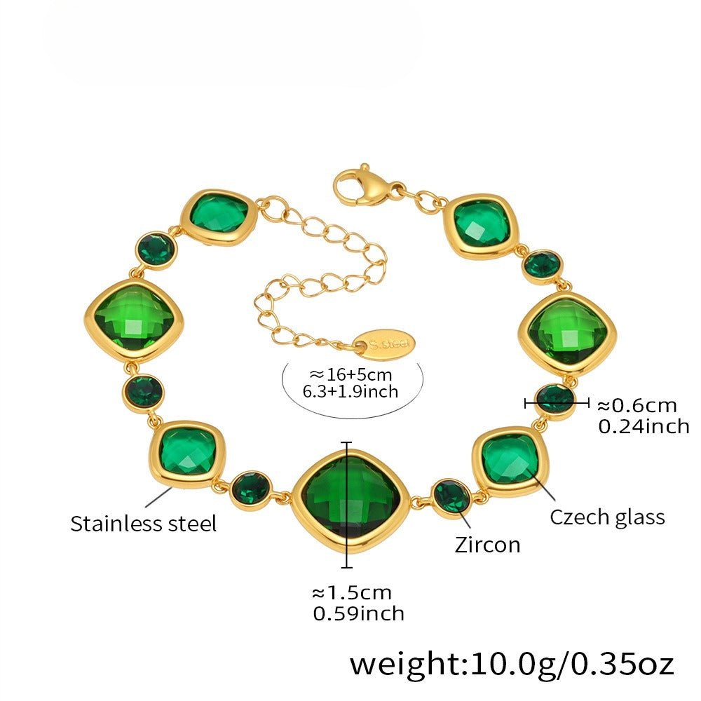 Planderful Czech Glass Bracelet Women Elegant Multi Section