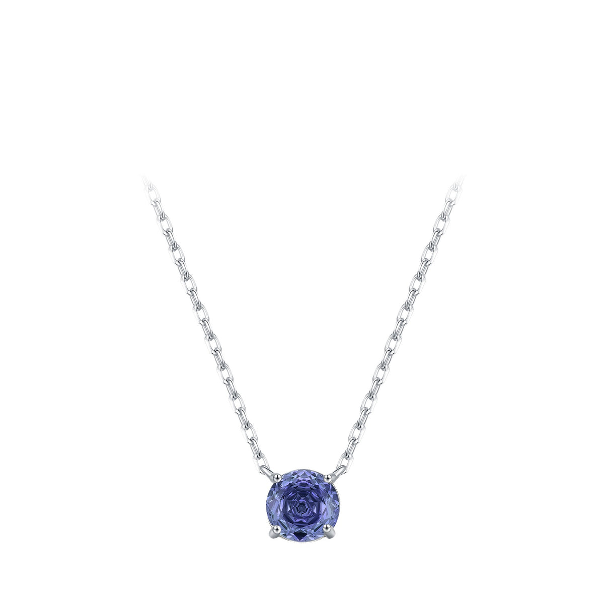 925 Sterling Silver Sparkling Rose-Cut Zircon Necklace