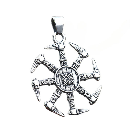 Titanium Steel Nordic Viking Rune Pendant - Retro Celtic Knot Design for Men in Wholesale