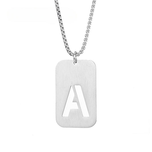 English Alphabet Last Name Pendant Stainless Steel Plate