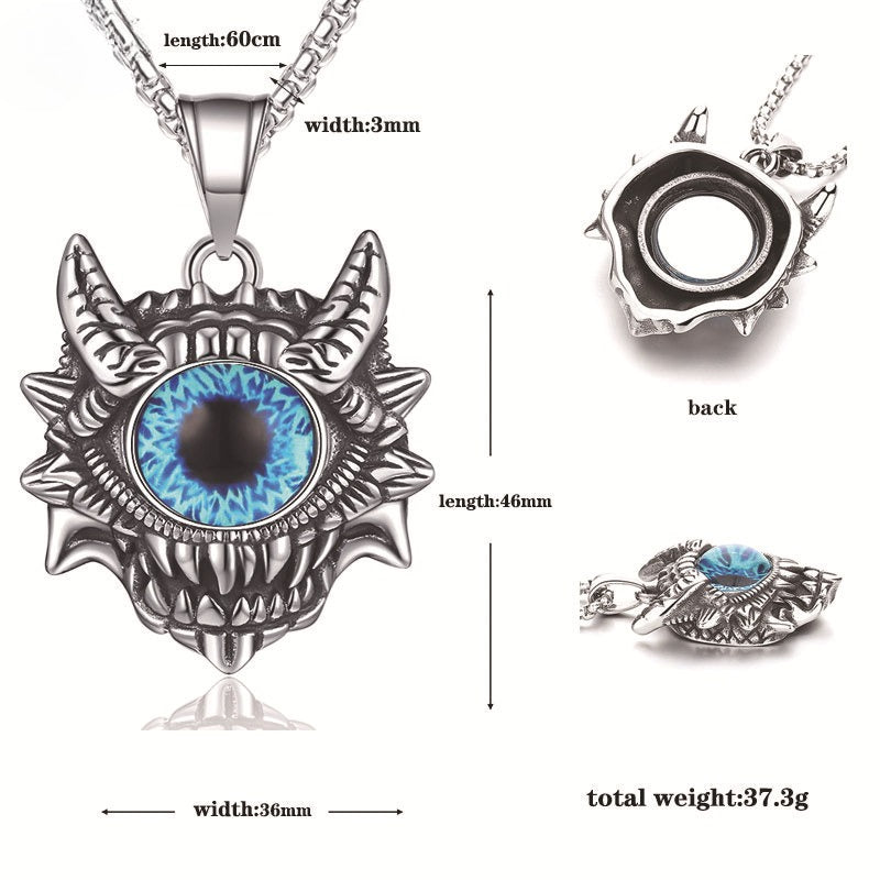 Steel Necklace - Vintage Turkish Eye Design