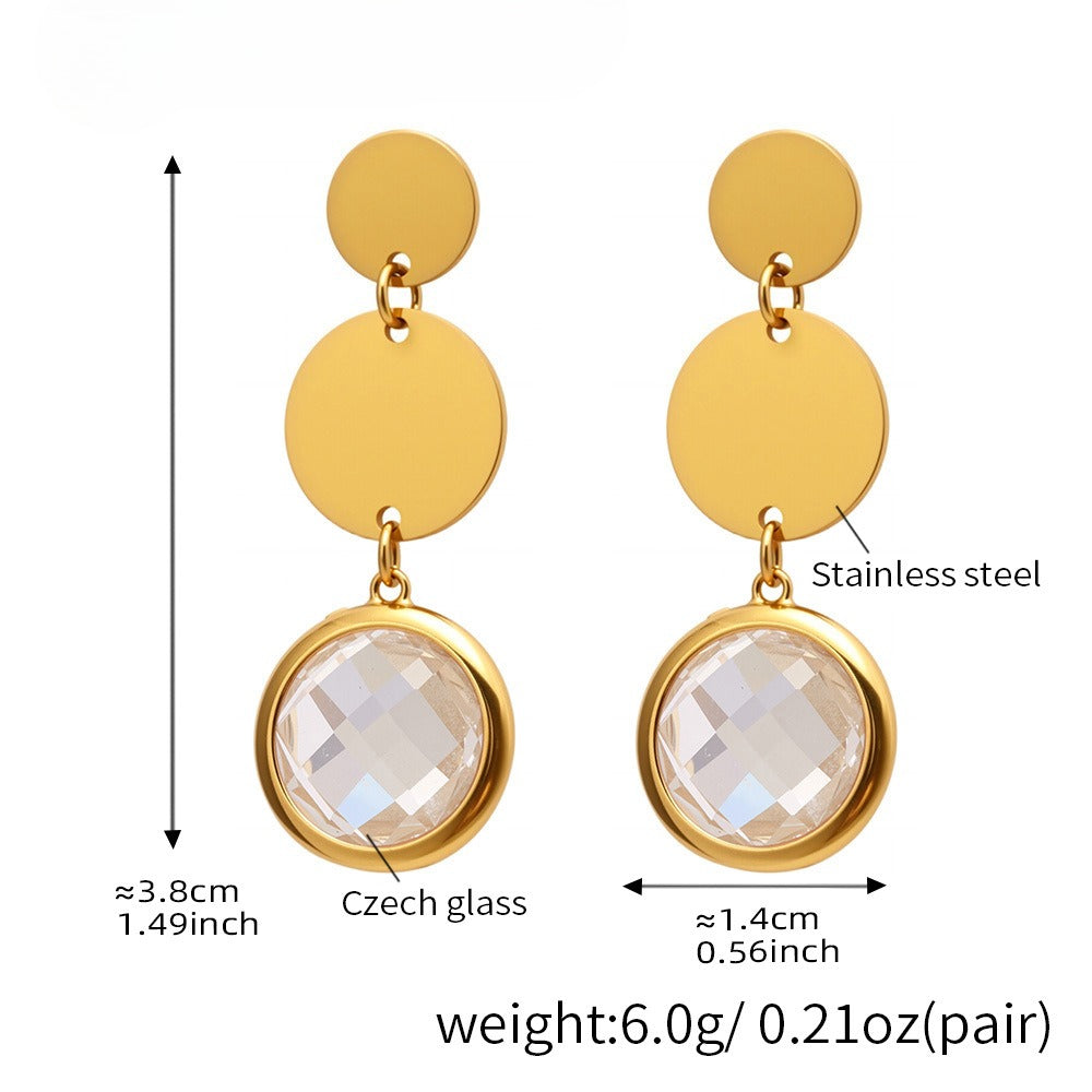Planderful Genie Fringed Glass Disc Earrings Women