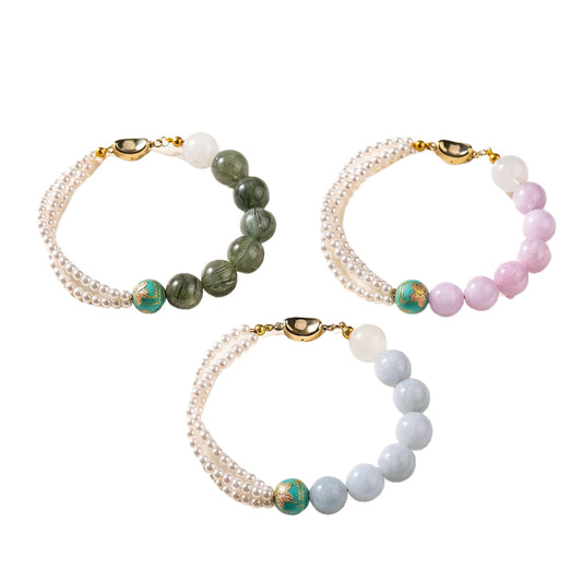 Purple Kunzite Pearl Bracelet