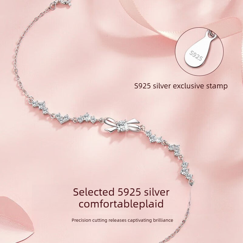 Shiny Zircon 925 Sterling Silver Women's Bracelet