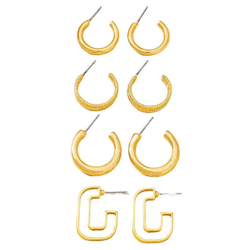 Planderful Vienna Verve Earrings Set – Stylish Metal Ring Design