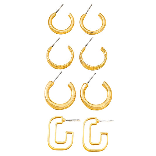 Planderful Vienna Verve Earrings Set – Stylish Metal Ring Design