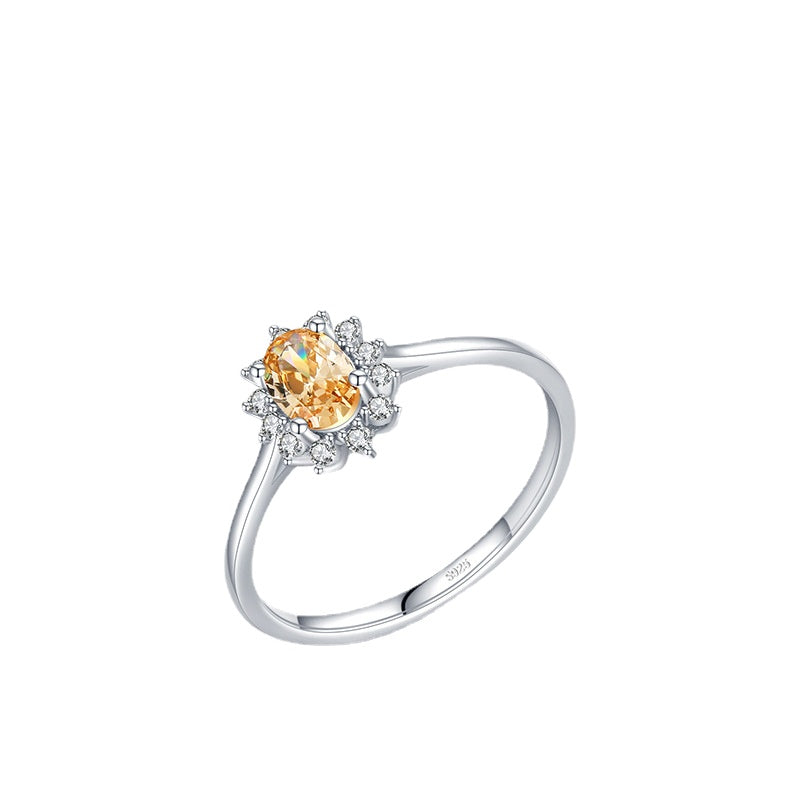 Stunning S925 Sterling Silver Ring with Turquoise Zircon Inlay, Unique Design for Fashion-forward Women, Ideal for International Jewelry Trends