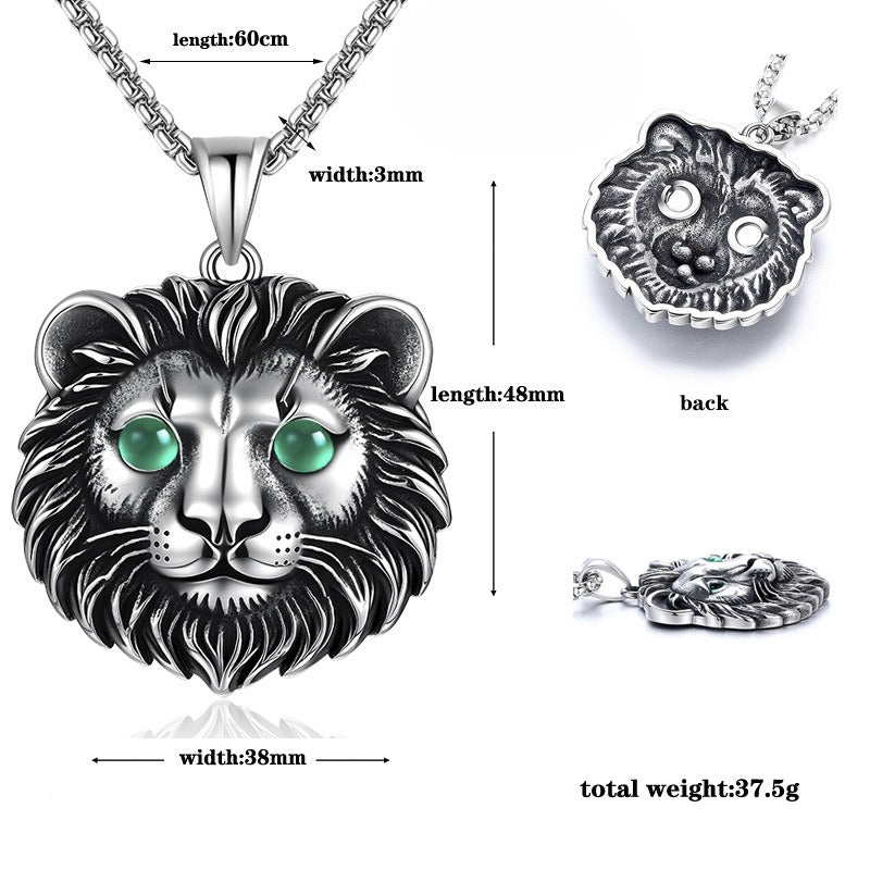 Lion Head Stainless Steel Men's Pendant Necklace