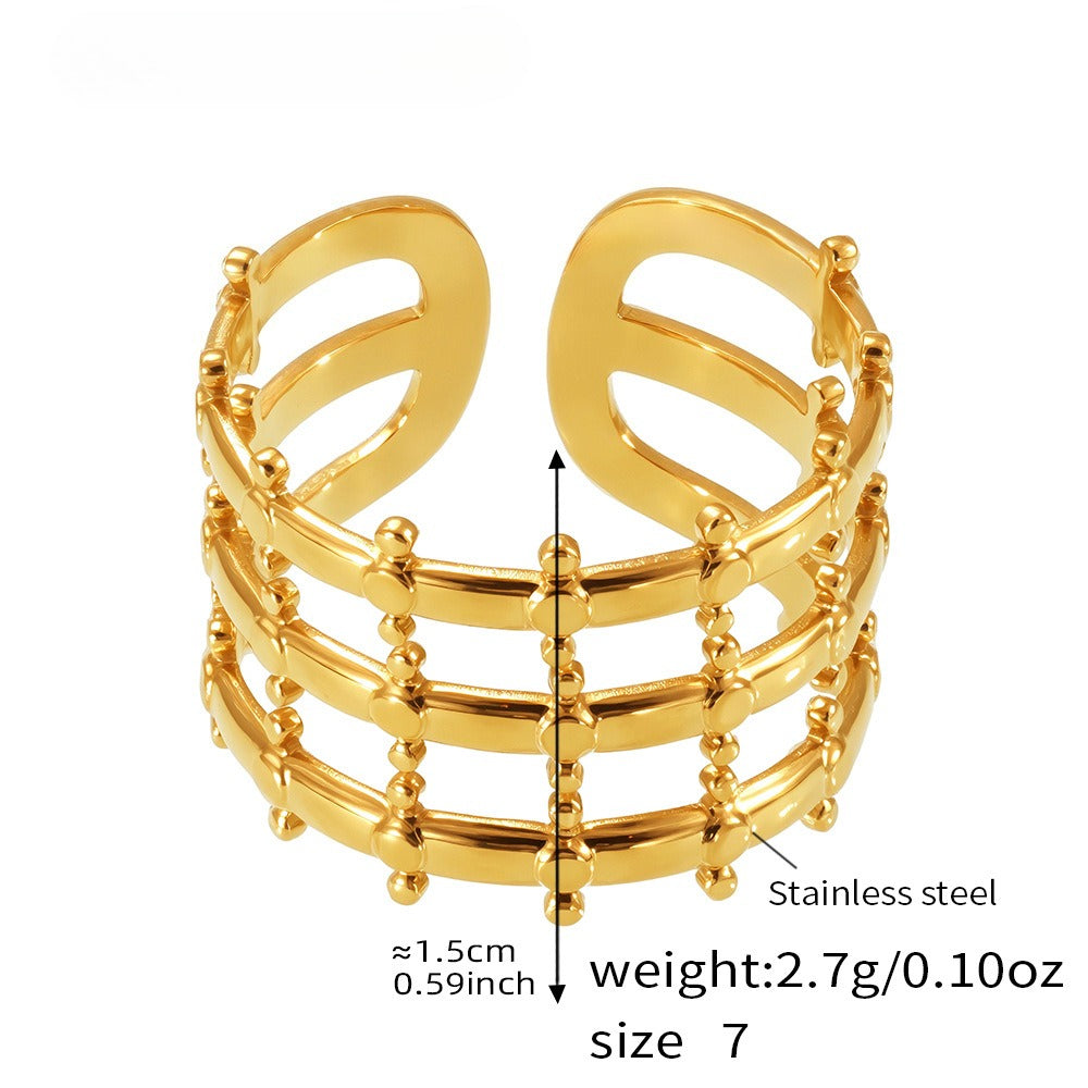 Planderful Geometric Stylish Ring 18K Gold Plated For Women