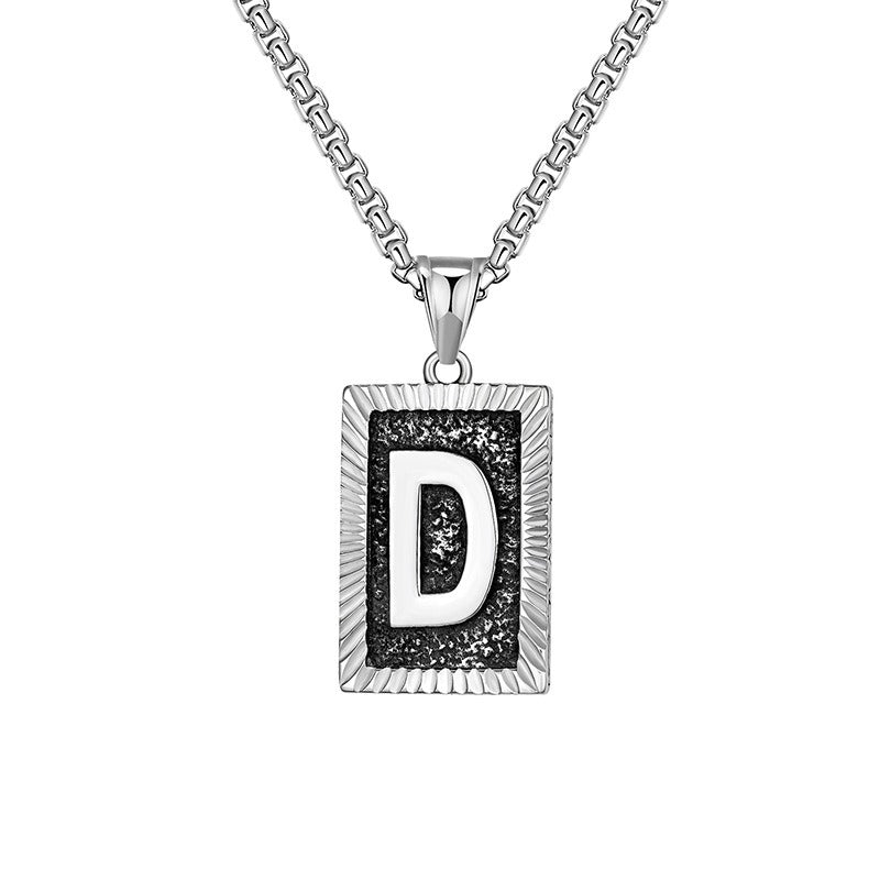 Steel Necklace – Dainty Brand Letter Pendant For Hip Hop Street Style Chain By Planderful