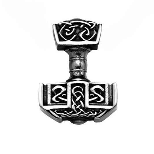 Titanium Steel Thor's Hammer Pendant for Men - Viking-Inspired Punk Jewelry