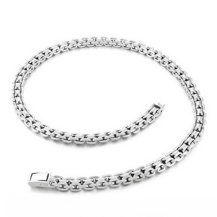 Interlocking Bracelet Necklace Hip Hop Titanium Steel Men