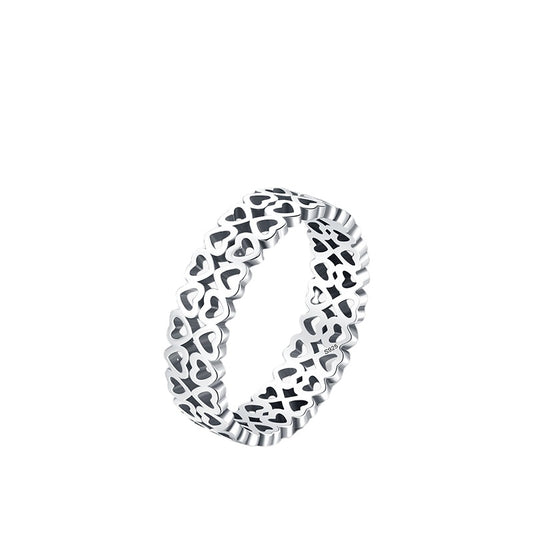 Everyday Genie Sterling Silver Hollow Love Ring - Size 5-9