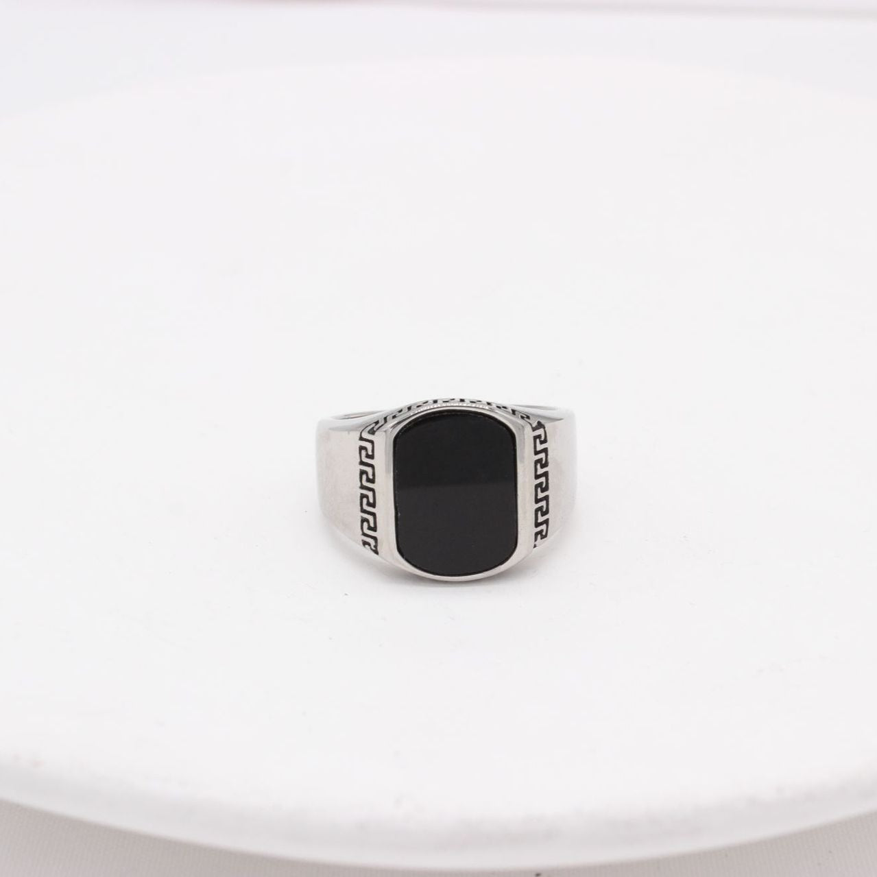 Planderful Titanium Steel Ring For Men And Unisex Turquoise Retro Statement Durable Fashion Accessory