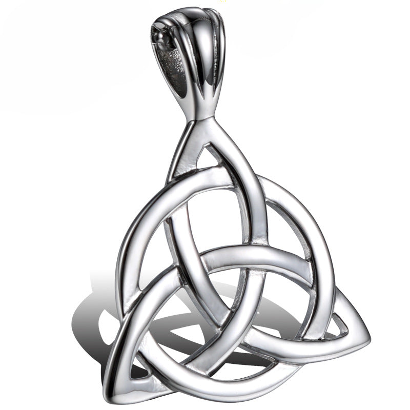 Stylish Triangular Titanium Steel Pendant for Men - Retro-Inspired Jewelry