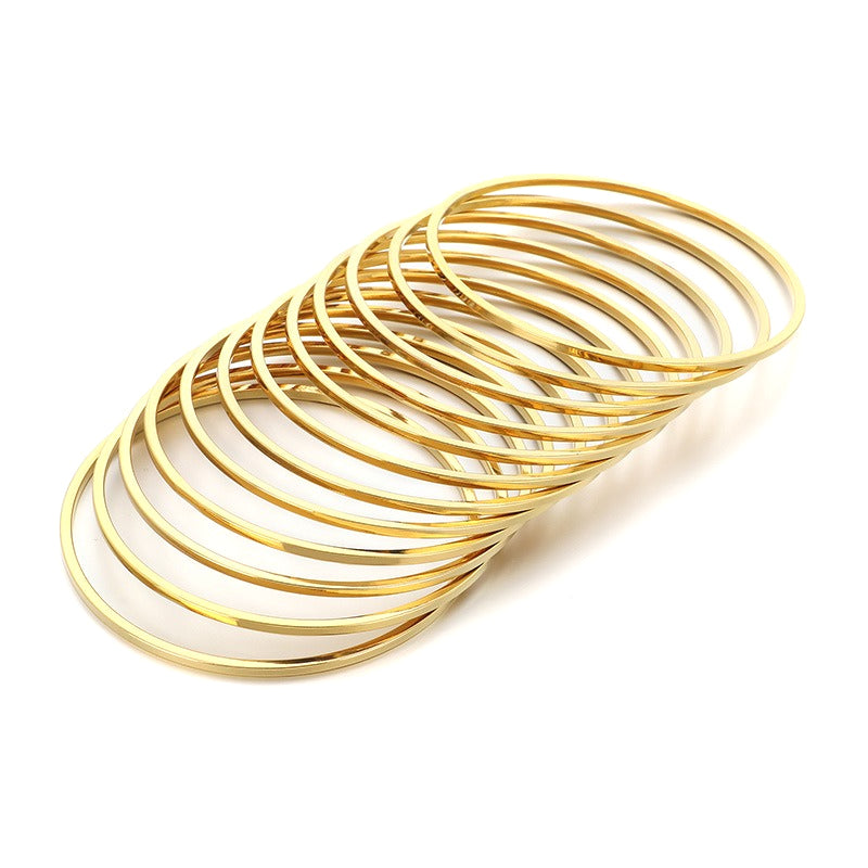 18k Vacuum Gold-Plated Straight-Facing 2mm Wide Square Line Bracelet – Stainless Steel