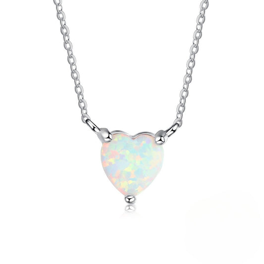 Planderful Jewelry Opal Necklace In Sterling Silver