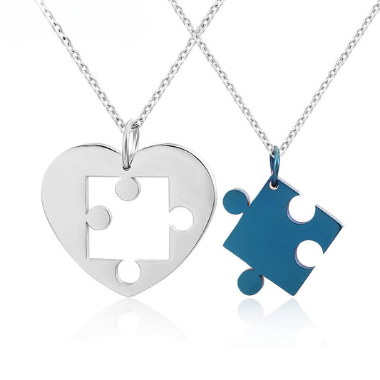 Planderful Titanium Steel Couple Necklace Unisex Pendant For Students Korean Style Protection Statement Everyday Genie