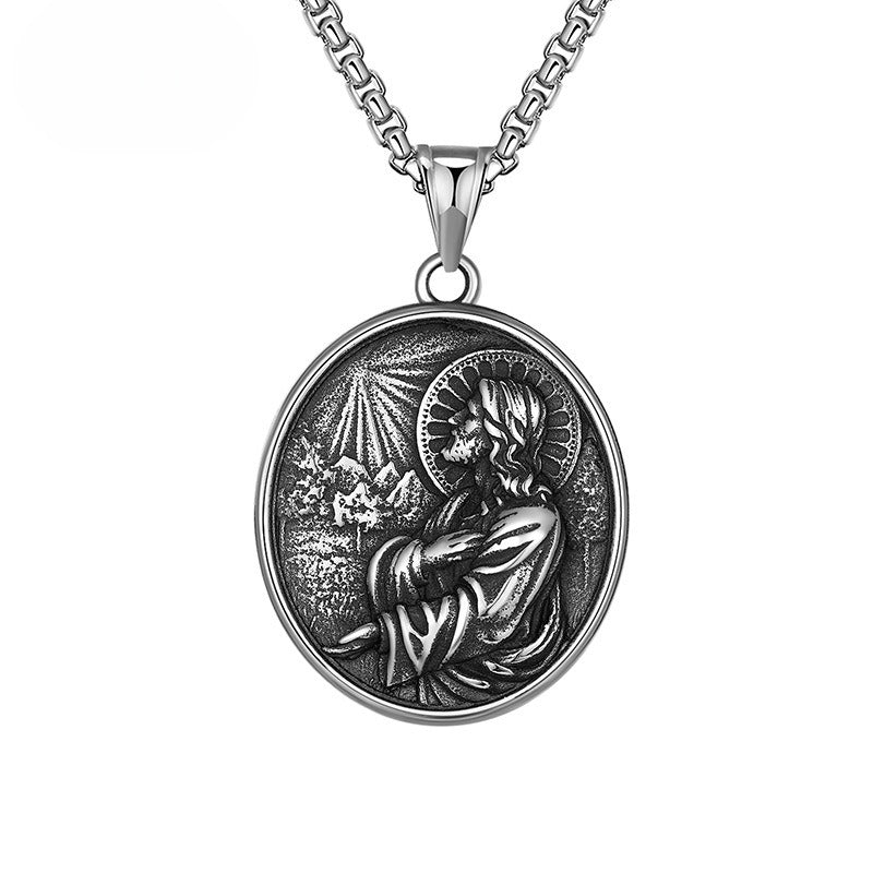 Steel Necklace – Elegant Religious Pendant