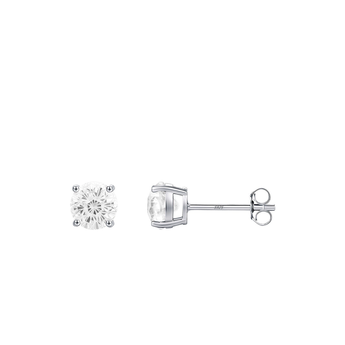 925 Sterling Silver Fireworks-Cut Stud Earrings