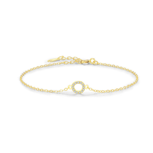 Exquisite Sterling Silver Bracelet with K Gold Accent