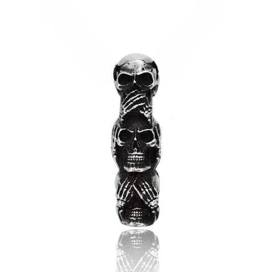 Titanium Steel Black Skull Pendant for Men - Cross-Border Stainless Steel Accessory