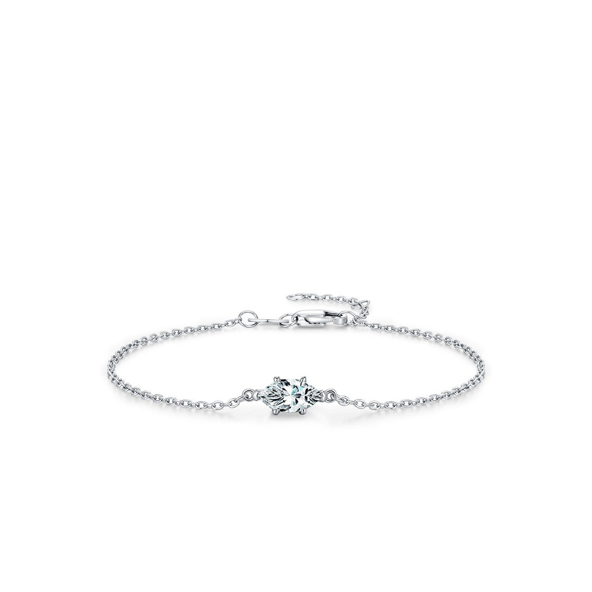 925 Sterling Silver Geometric Moissanite Bracelet