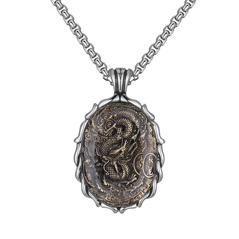 Steel Necklace - Vintage Zodiac Buddha Pendant For Everyday Style Gift For Him Or Her