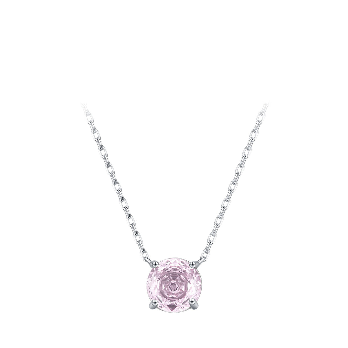 925 Sterling Silver Blush Pink Rose-Cut Zircon Necklace
