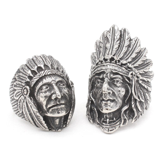 Planderful Titanium Steel Ring Unisex Durable Classic Retro American Indian Style Everyday Genie Collection
