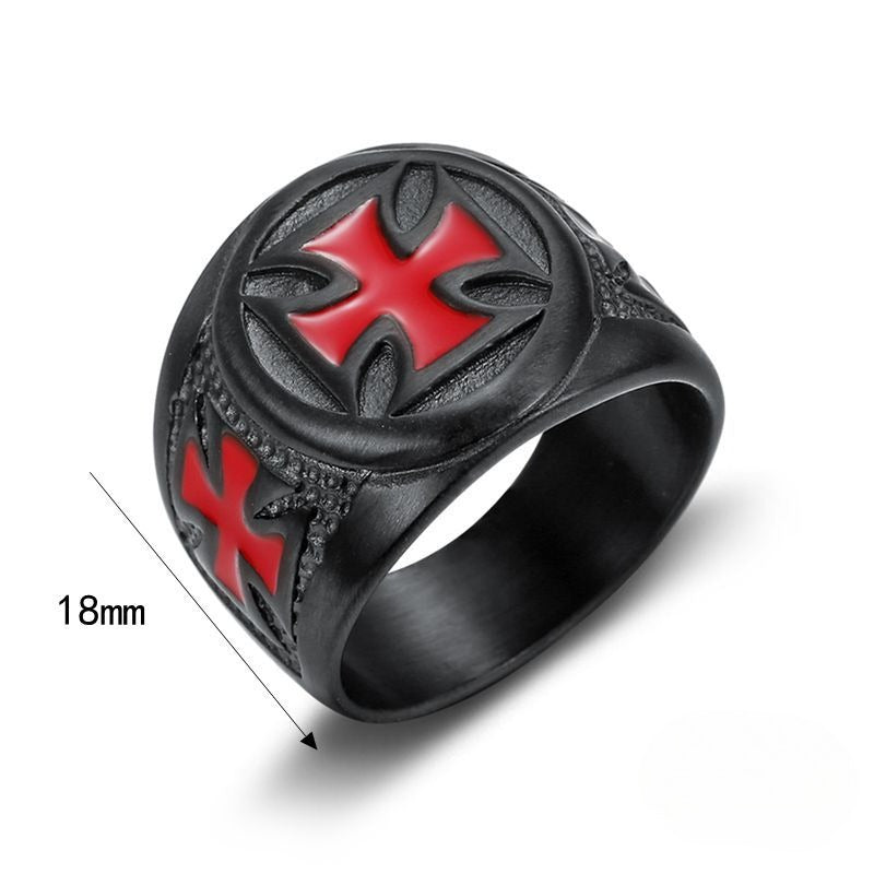 Planderful Black Titanium Steel Ring For Men Personalized Retro Punk Jewelry European American Style