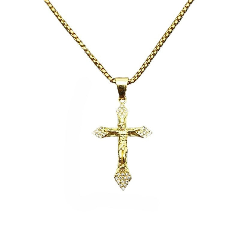 Steel Necklace – Elegant Cross Pendant Necklace For Everyday Wear Gift For Him Or Her