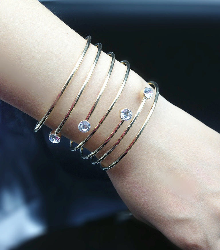European Diamond Wire Bracelet with Alloy Material