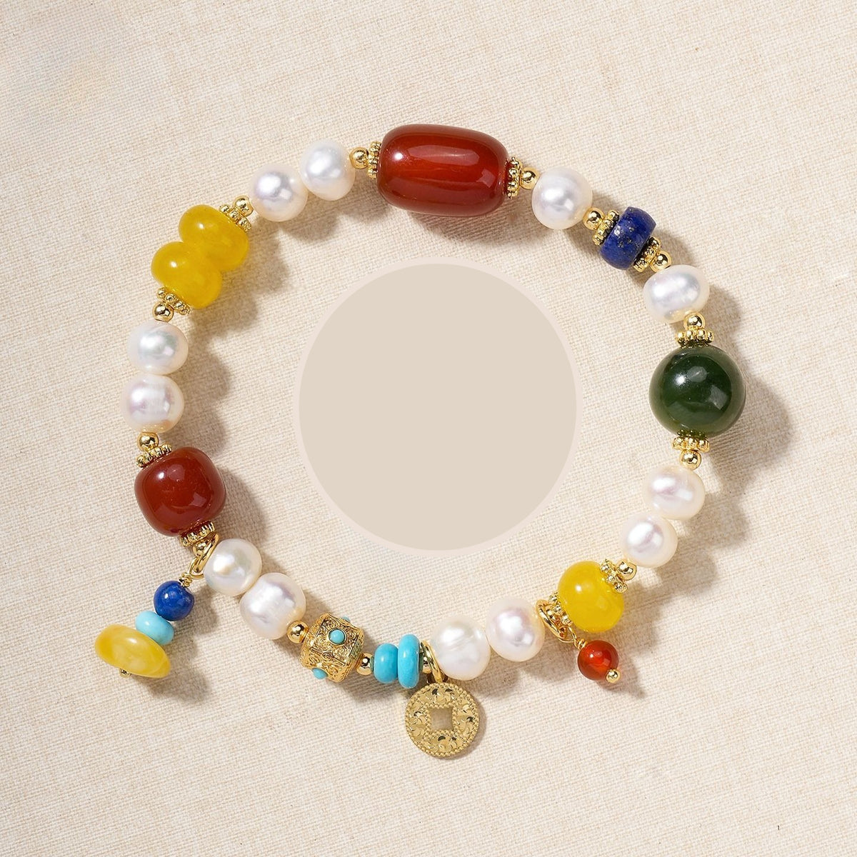 Freshwater Pearl Agate Pearl Bracelet