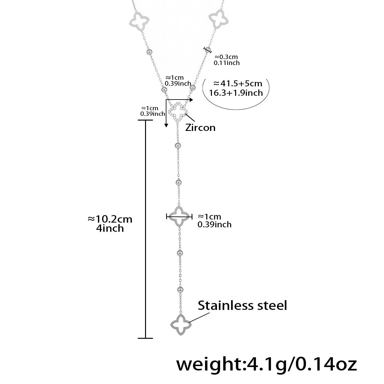 Planderful Clavicle Necklace For Women Four Leaf Flower