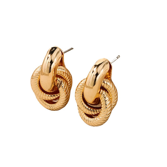 Chic Vienna Verve Metal Needle Earrings with Niche Design and Wholesale Option