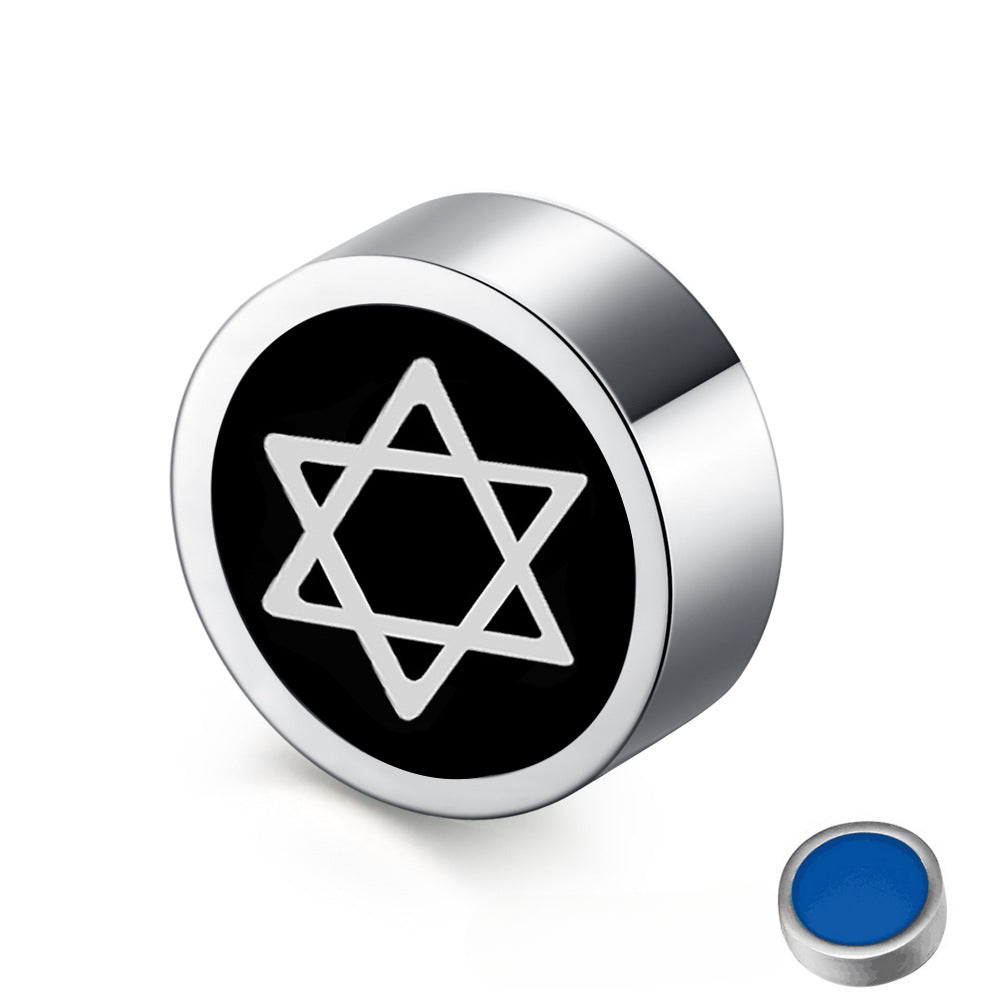 Titanium Steel Double-Sided Magnet Stud Earrings for Men