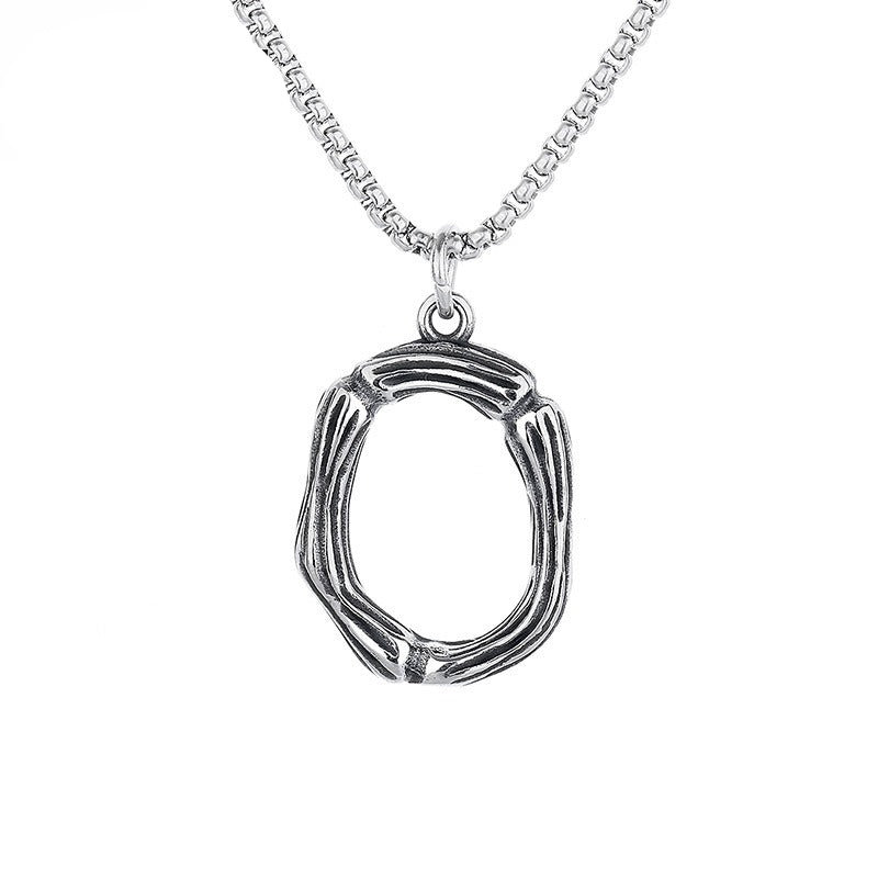 Stainless Steel Necklace – Minimalist 26 Letter Pendant