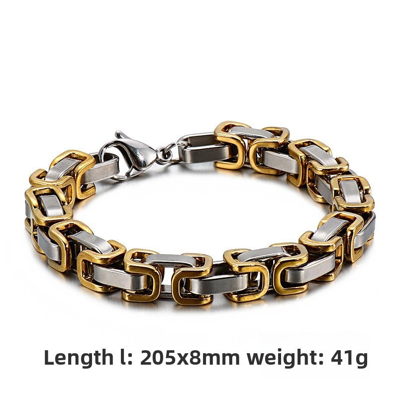 Men's Titanium Steel Handmade Emperor Chain – Stainless Steel Return Bracelet