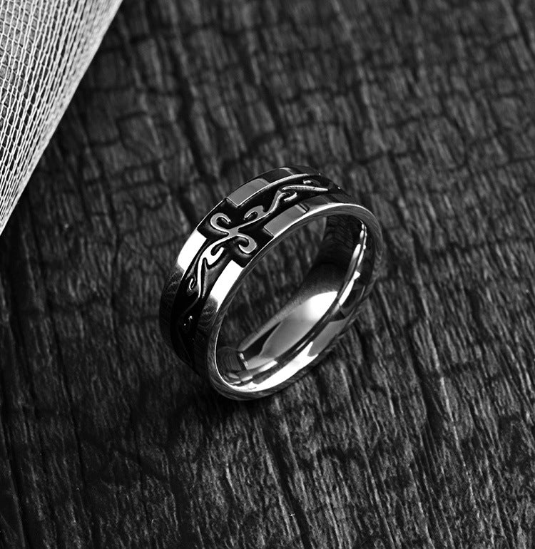 Domestic New Dragon Pattern Ring Retro Trendy Steel Gifts