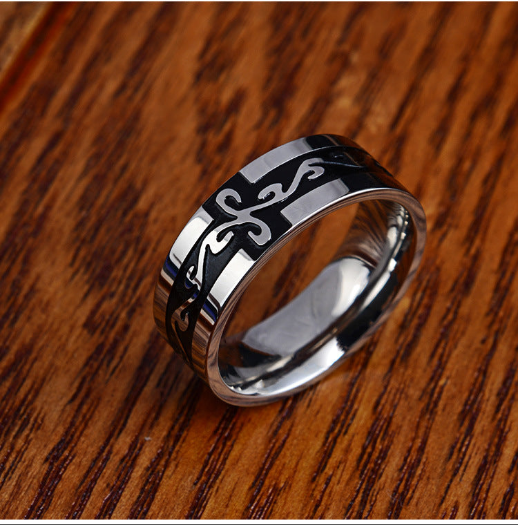 Domestic New Dragon Pattern Ring Retro Trendy Steel Gifts