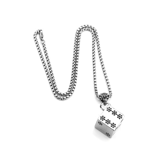 Cross-Border Pendant Square Skull Jewelry Necklace for Men