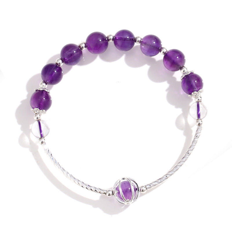 Planderful Fortune's Favor Bracelet – Irregular Oval Amethyst with Butterfly Tassel