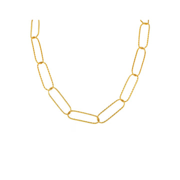 Stainless steel light luxury embossed flat rectangular chain necklace bracelet gold, a must for commuting professionals