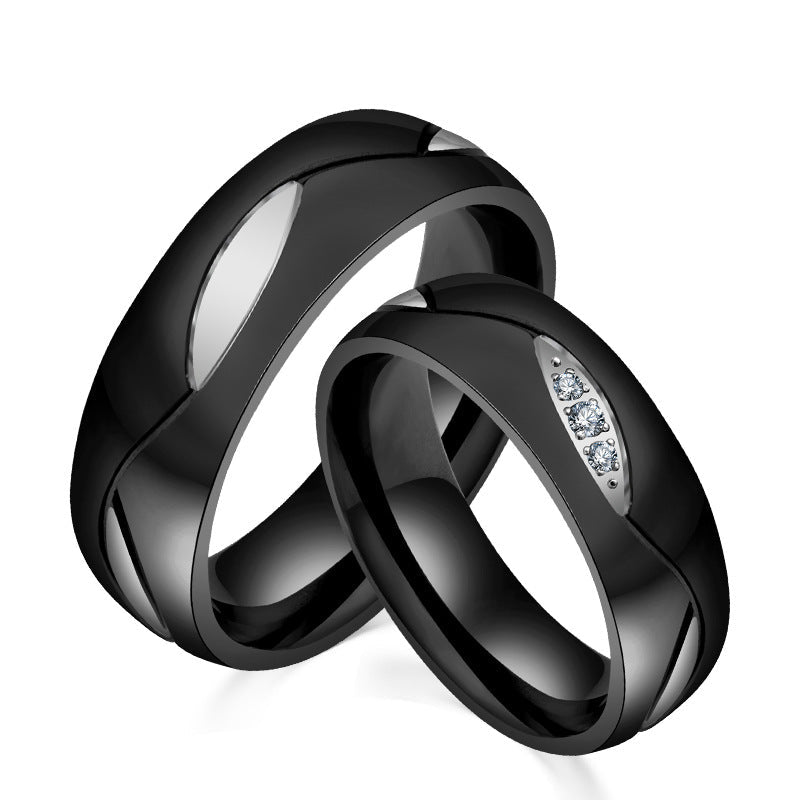 Stainless Steel Black Couple Ring – – Micro
